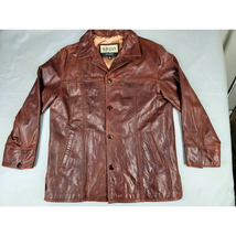 VTG Wilson&#39;s Leather Jacket Men Large M. Julia  Red Brown Button Down Blazer - £97.97 GBP
