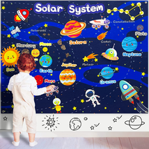 UTKTOUKO 40Pcs Solar System Planets Toys Felt Flannel Board Story Set for Kids 3 - £27.01 GBP
