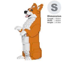 Welsh Corgi Dog Sculptures (JEKCA Lego Brick) DIY Kit - $78.00