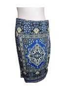 Carmen Marc Valvo Pencil Skirt Women Medium Blue Black Stretchy Midi Car... - $13.08 CAD