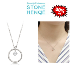 StoneHenge Stone Henge Silver Necklace SC1054 Jewelry KOREA Drama - £59.61 GBP