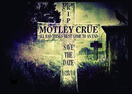 MOTLEY CRUE R.I.P. Save the Date FLAG CLOTH POSTER BANNER CD Glam Metal - £15.69 GBP