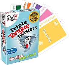 Really Triple Tongue Twisters Go Fish with A Twist Family Party Speech Memory Ca - £18.45 GBP