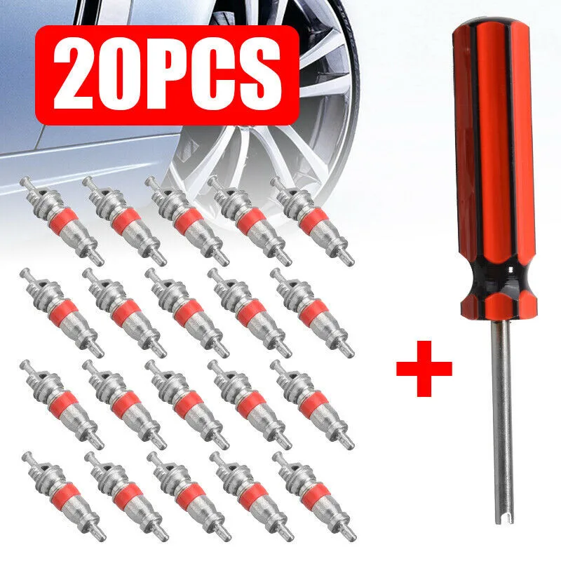 20pcs Valve Core Tire Repair Tools Tyre Valve Core Insert With Remover Valve Cor - £38.72 GBP