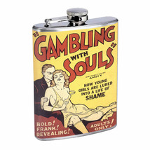 Vintage Poster Gambling With Souls D307 Flask 8oz Stainless Steel Hip Whiskey - £11.61 GBP