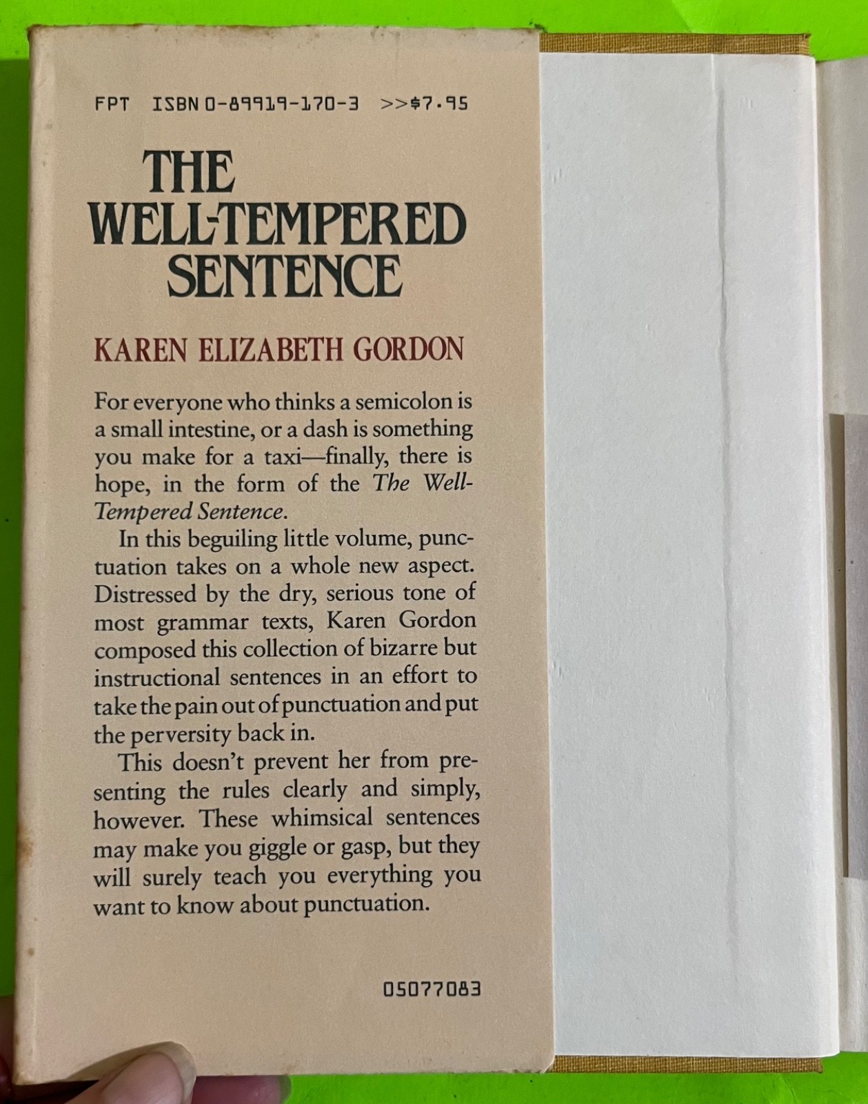 Vtg The Well-Tempered Sentence: A Punctuation Handbook… by Gordon (HCDJ 1983) Item image 2