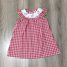NEW Boutique Farm Cow Embroidered Smocked Red Dress - £13.62 GBP