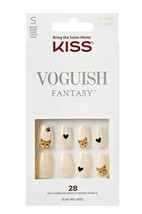 KISS Voguish Fantasy Press-On Nails, ‘recap’, Beige, Short Coffin, 31 Ct. Cats - £9.03 GBP