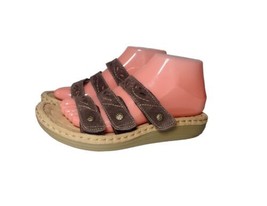 Easy Spirit Gelron Rubi Suede Sandals Size 7 Brown Strappy Adjustable Slip On  - £15.12 GBP