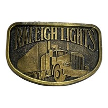 Raleigh Lights Belt Buckle Semi-Truck Tractor Trailer Trucker Brass - £9.50 GBP