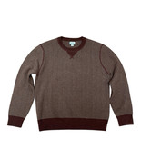 Knit For J. Crew Men’s Sweater Herringbone Brown Size Medium Merino Wool... - $49.37 CAD