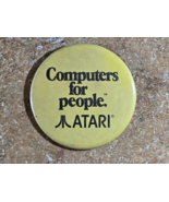 ATARI &quot;Computers For People&quot; - 3 Inch - Vintage Pin Button Badge - 1980&#39;s - $22.04 CAD