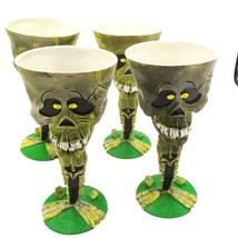 Set Of 4 Halloween Scary Skull Goblets Tall Plastic Easter Unlimited    ... - $222.99 MXN