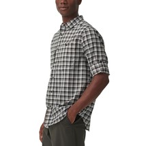 Bass Outdoor Men&#39;s Stretch Plaid Button-Down Tech Shirt Black Beauty XL B4HP - £26.95 GBP