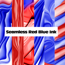 Seamless Red Blue Ink Background Png, Seamless Pattern - £2.34 GBP