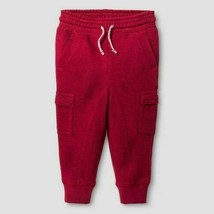 Cat &amp; Jack Toddler Boys&#39; Jogger Sweatpants Red Sizes 12M 18M 2T 3T 4T 5T... - £6.12 GBP