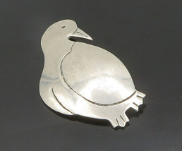 MEXICO 925 Silver - Vintage Shiny Smooth Penguin Motif Brooch Pin - BP7559 - £81.24 GBP