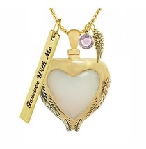 Gold Angel Wings Moonstone Ash Urn - Love Charms™ Option - £32.01 GBP