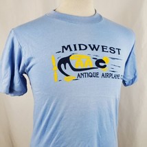 Vintage Midwest Antique Airplane Club T-Shirt Medium Single Stitch Deadstock 80s - £23.12 GBP