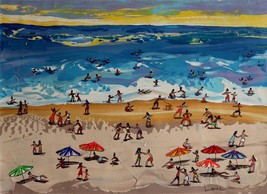 Lisa Levina Handsigniert Original Acryl auf Leinwand 11.5 x 15 Strand Se... - £346.92 GBP