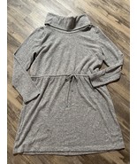 LOU &amp; GREY for LOFT White &amp; Gray Long Sleeve SWEATER DRESS Size XL Cowl ... - $28.86