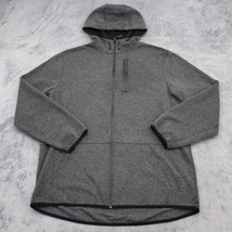 Russell Hoodie Mens L Gray Full Zip Fusion Knit Chest Pocket Pullover Sw... - $29.68