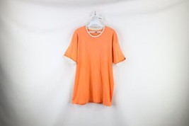 Vintage 90s Streetwear Mens Large Blank Short Sleeve T-Shirt Peach Orange USA - £27.22 GBP
