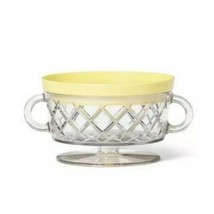 Snack bowl home decor clear diamond plastic w/ yellow lid 12oz  Philippe Starck - £12.78 GBP