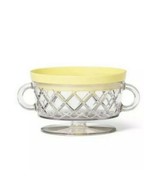 Snack bowl home decor clear diamond plastic w/ yellow lid 12oz  Philippe... - £12.79 GBP
