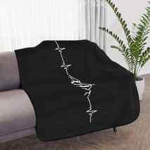 Cozy Sherpa Blanket with Heartbeat Mountain Graphic: Soft and Stylish - $61.80+