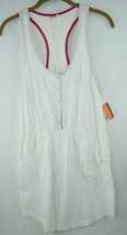 ORageous Womens Henley Racer Tank Coverup  Size L White  New W/ Tags - £7.40 GBP