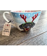 Portobello By Design Dogs Mug Dog Christmas Reindeer Bone China Dachshun... - $551.78 MXN