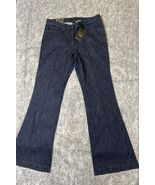 New York &amp; Company Fit &amp; Flare Jeans Size 12 Tall Dark Wash Denim Stretc... - $36.99