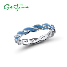 SANTUZZA 925 Sterling Silver Rings For Women Colorful Twisted Stackable Rings Et - £9.07 GBP
