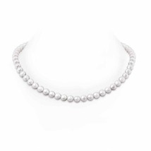 8-9mm, 22&quot; Freshwater Cultured Pearl Single Strand Necklace in Silver - £205.20 GBP