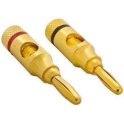 TechCraft Copper Speaker Banana Plugs - Open Screw Type - High-Quality - 1 Pair - $6.00