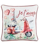 MSRP $50 Lacourte Paris Dog 20&quot; Square Decorative Pillow - $20.66