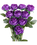 10 PCS Artificial Roses Flowers Realistic Blossom Party Decoration Purpl... - £21.22 GBP