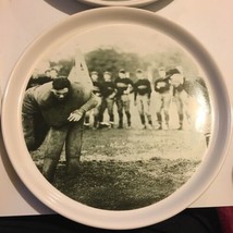 Pottery Barn Vintage Football Photo Snack Plates 4pc Set SUPERBOWL Lot 9&quot; Dinner - £27.68 GBP