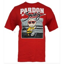 Peanuts Mens T-Shirt &quot;Pardon My Swag&quot; Dancing Charlie Brown Graphic Tee - £18.68 GBP