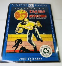 Vintage Kansas Jayhawks 2009 Calendar Removable 11x14 Frame Ready Program Covers - $9.74