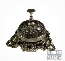 Campanello da scrivania in ottone antico marittimo argentato Campanello ... - £33.81 GBP