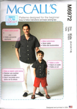McCall&#39;s M6972 Boys 3 to 8 Shirt, Pants and Shorts Uncut Sewing Pattern New - £10.37 GBP