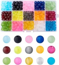 Frosted Glass Beads Solid 8mm BULK Wholesale Jewelry Supplies Opaque Round 400pc - £19.03 GBP