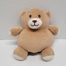 Best Made Toys Tan Brown Teddy Bear Sewn Eyes Plump Squishy Plush Rattle 6&quot; - £40.12 GBP