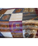 Vintage Sheer Striped African Ethnic Snake Tribal square scarf  Estate find - $15.99