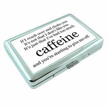 Caffeine Addict Em1 Hip Silver Cigarette Case Id Holder Metal Wallet 4&quot; ... - £6.34 GBP