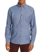 Peter Millar Men&#39;s Tamworth Chambray Sport Shirt in Indigo Blue-Size Small - £56.08 GBP