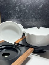 Pair MCM Buffet Servers Cradle &amp; Warmer Made by Corning Ware With 2 Serving Pots - £71.62 GBP