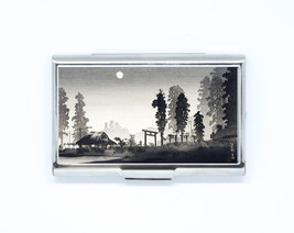 Business &amp; Credit Card Case japanese art moon on tokyo Steel Pocket box holder - £12.70 GBP